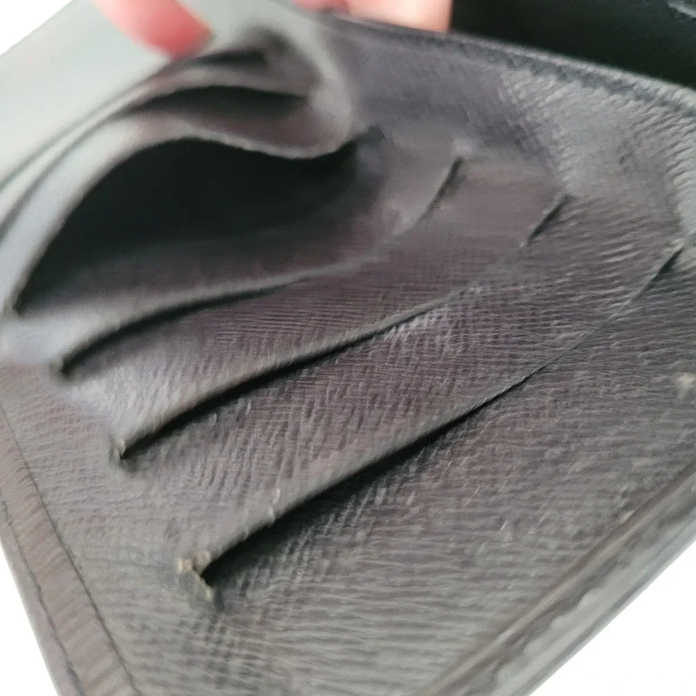Louis Vuitton Mens Epi Leather Long Bifold Wallet Black Made in France AS IS